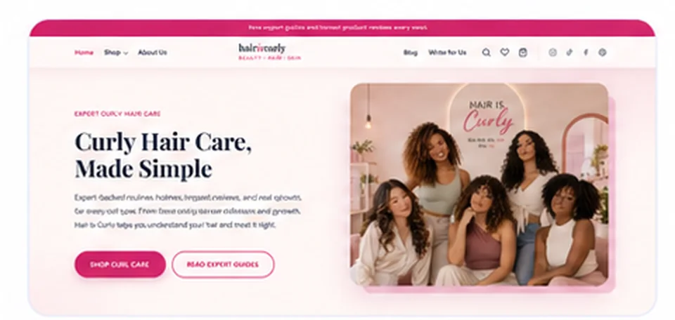 HairIsCurly website